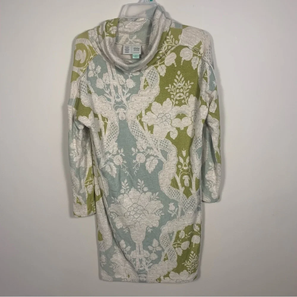 Anthropologie Saturday Sunday Soft Cozy Cowl Neck Floral Sweater Dress - Picture 3 of 14